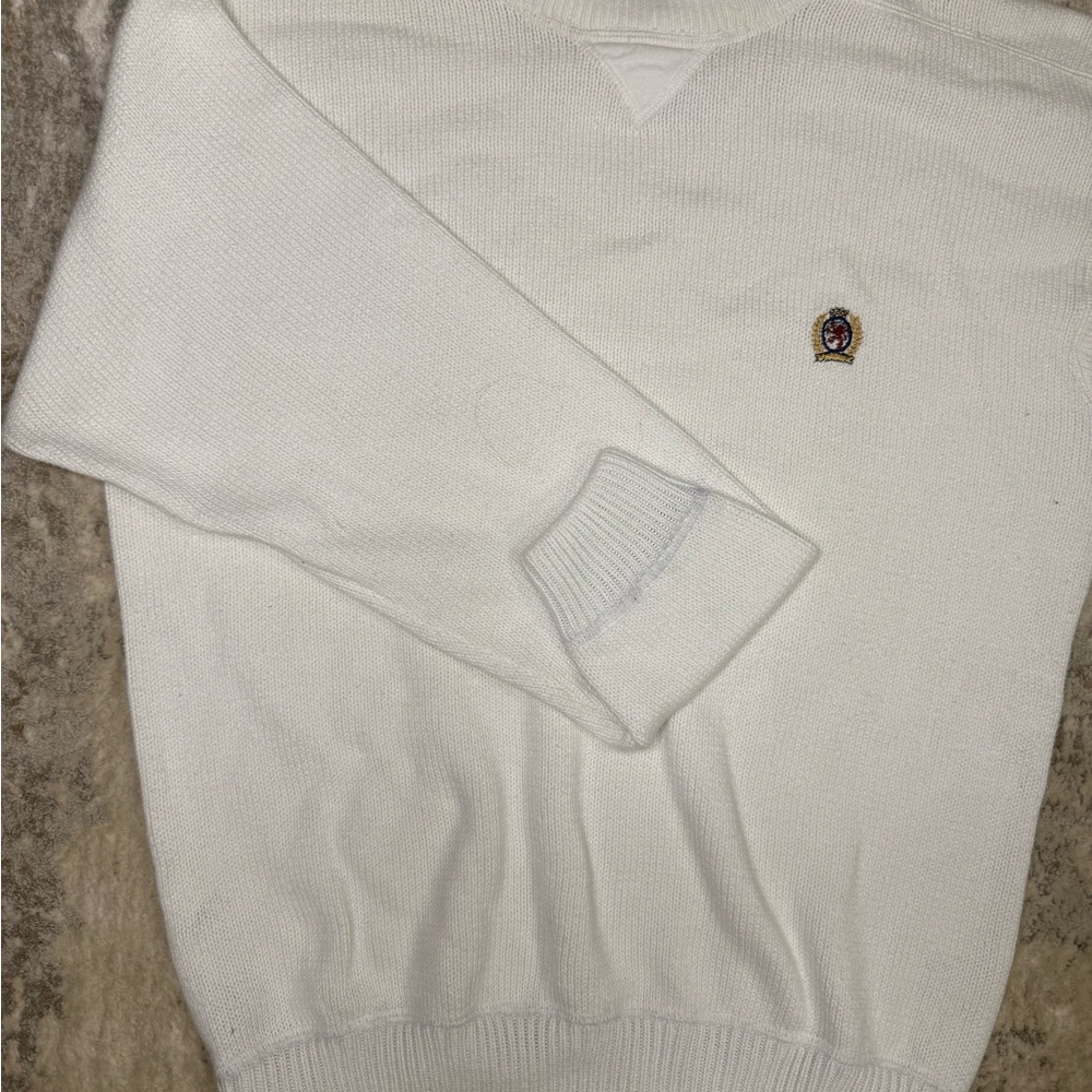 White V-Neck Sweater